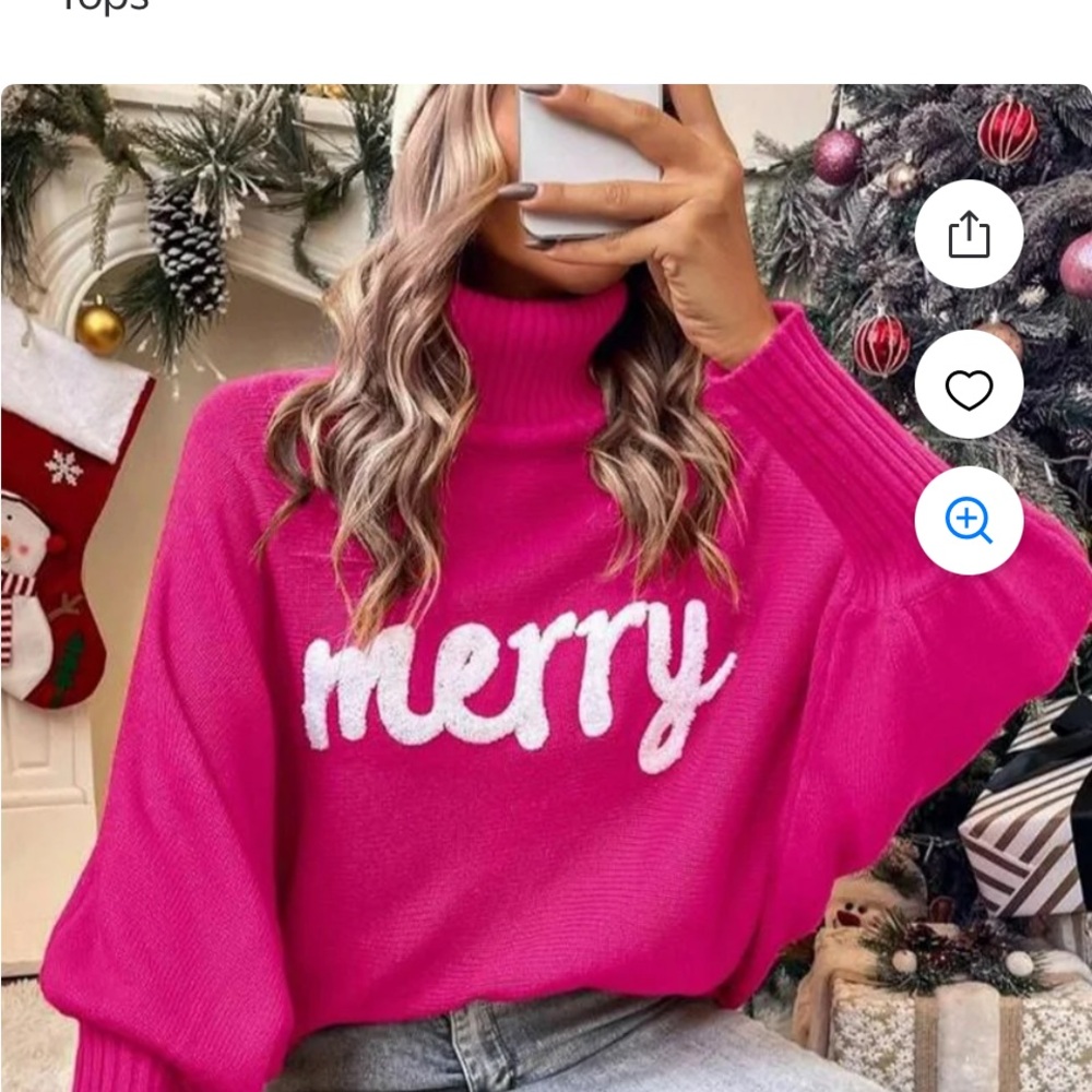 ELF Merry Pink Holiday Christmas Sweater Medium NWOT